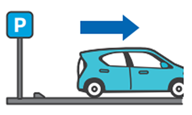 駐車場から出る